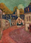 Emile Bernard La rue Rose a Pont Aven France oil painting artist